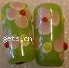 Handmade Lampwork Beads, Round tube, 8X16MM, Sold by PC