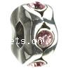 Rhinestone Zinc Alloy European Beads, Donut, plated, without troll & with rhinestone Approx 4.2-4.5mm 