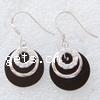 Sterling Silver Agate Drop earring, 925 Sterling Silver, with Agate & Zinc Alloy, stainless steel earring hook, Flat Round, plated 