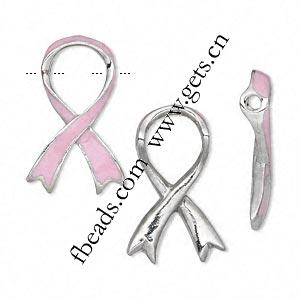 Enamel Zinc Alloy Beads, Awareness Ribbon, plated, more colors for choice, 23.5x14.5mm, Sold By PC