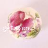 Decal Porcelain Beads, Round, with flower pattern, 16mm 