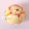 Decal Porcelain Beads, Round & with flower pattern 