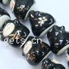 Tierische Porzellan Perlen, Handzeichnung, schwarz, 20x20mm, 250PCs/Tasche, verkauft von Tasche