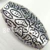 Plating Plastic Beads, Oval, antique silver color plated 