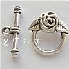 Zinc Alloy Toggle Clasp, Flower, plated, single-strand cadmium free 