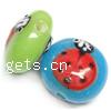 Handmade Lampwork Beads, Flat round, Ladybug,15x11mm, Hole:Approx 2MM, Sold by PC