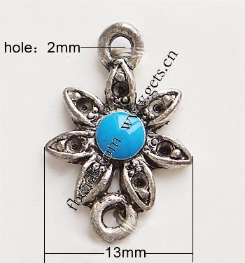 Zinc Alloy Enamel Pendants, Flower, plated, 6 petal, more colors for choice, 13x13x3mm, Hole:Approx 2mm, Sold By PC