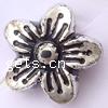Plating Plastic Beads, Flower, antique silver color plated Approx 1mm 