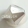 Plated CCB Plastic Beads, Copper Coated Plastic, Bicone, faceted, silver color, 8mm, Approx 