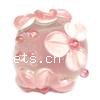 Gold Foil Lampwork Beads, cube, with flower pattern, 15mm Approx 2MM 