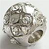 Rhinestone Brass European Beads, Drum, plated, without troll & with rhinestone nickel, lead & cadmium free Approx 4.5mm 