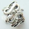 Zinc Alloy European Beads, Tube, plated Approx 7mm 