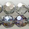 Round Crystal Beads, half-plated & handmade faceted Inch 