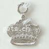 Zinc Alloy Crown Pendants, plated nickel, lead & cadmium free Approx 2.5mm 
