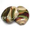 Handmade Lampwork Beads, Flat oval, 26x20x8mm, Hole:Approx 2MM, Sold by Lot