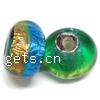 Foil Silver Lampwork Beads, Rondelle, 13x8mm, Hole:Approx 2MM, Sold by Lot