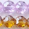 Flache runde Kristall Perlen, facettierte, mehrere Farben vorhanden, 8x8x6mm, Bohrung:ca. 1mm, Länge:13 ZollInch, 44PCs/Strang, verkauft von Strang