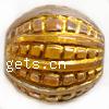 Gold Akzent Kunststoff Perlen, rund, Golddruck, Goldfarbe, Grade A, 12mm, Bohrung:ca. 3.6mm, 600PCs/Tasche, verkauft von Tasche