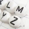 Plastic Alphabet Beads, with letter pattern & mixed, white, Grade A Approx 2mm 