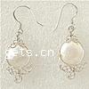 South Sea Shell Drop Earrings, with 925 Sterling Silver, Teardrop, plated .6 Inch 