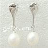 Freshwater Pearl Drop Earring, sterling silver post pin, plated .1 Inch [