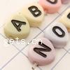 Plastic Alphabet Beads, Heart, with letter pattern, mixed colors, Grade A Approx 1.6mm 