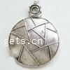 Zinc Alloy Flat Round Pendants, plated Approx 3mm 