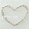 Zinc Alloy Linking Ring, Heart, plated, hammered 