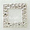 Zinc Alloy Linking Ring, Square, plated, hammered 