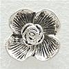 Zinc Alloy Shank Button, Flower, plated 