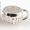 Sterling Silber Perlen Europa, 925 Sterling Silber, Tasse, plattiert, ohne troll, keine, 4x8mm, Bohrung:ca. 4.5mm, verkauft von PC