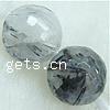 Rutilated Quartz Beads, Round, natural, faceted, 12mm Inch 
