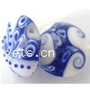 Handmade Lampwork Beads, Flat round,9x20x10mm, Hole:Approx 2MM, Sold by PC