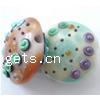 Handmade Lampwork Beads, Flat round, 16x10mm, Hole:Approx 2MM, Sold by PC