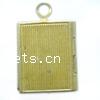 Brass Locket Pendants, Rectangle, plated Approx 2mm, Inner Approx [
