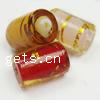 Gold Foil Lampwork Beads, tube Approx 2MM 