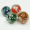 Gold Foil Lampwork Beads, Round Shape, with inner flower pattern 16mm Approx 2MM 