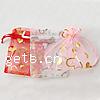 Organza Jewelry Pouches Bags, Rectangle, with heart pattern 