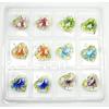 Inner Flower Lampwork Pendants, with Plastic Box, Heart, gold sand, mixed colors [