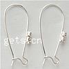 Brass Kidney Earwires, plated, with rhinestone 33mm 