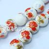 European Porcelain Beads , Round, printing, without troll, 15mm Approx 6mm 