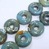 Glazed Porcelain Beads, Donut, large hole Approx 6mm 