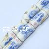 Perles porcelaine D, tube, avec le motif de fleurs & décalque Environ 3mm, Vendu par PC