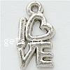 Zinc Alloy Message Pendants, Letter, word love, plated nickel, lead & cadmium free Approx 1mm 