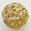 Hollow Brass Beads, Round, plated 13mm Approx 1.5mm 