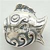 No Troll Thailand Sterling Silver European Beads, Fish, without troll Approx 5mm 