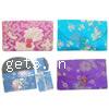 Satin Gift Bag, Rectangle, with flower pattern, mixed colors   