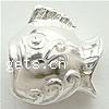 Sterling Silver European Beads, 925 Sterling Silver, Fish, plated, without troll Approx 5mm 