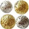 Iron Hollow Beads, Round, plated 14mm 
