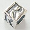 Thailand Sterling Silver European Alphabet Beads, Cube, with letter pattern & without troll Approx 4mm 
